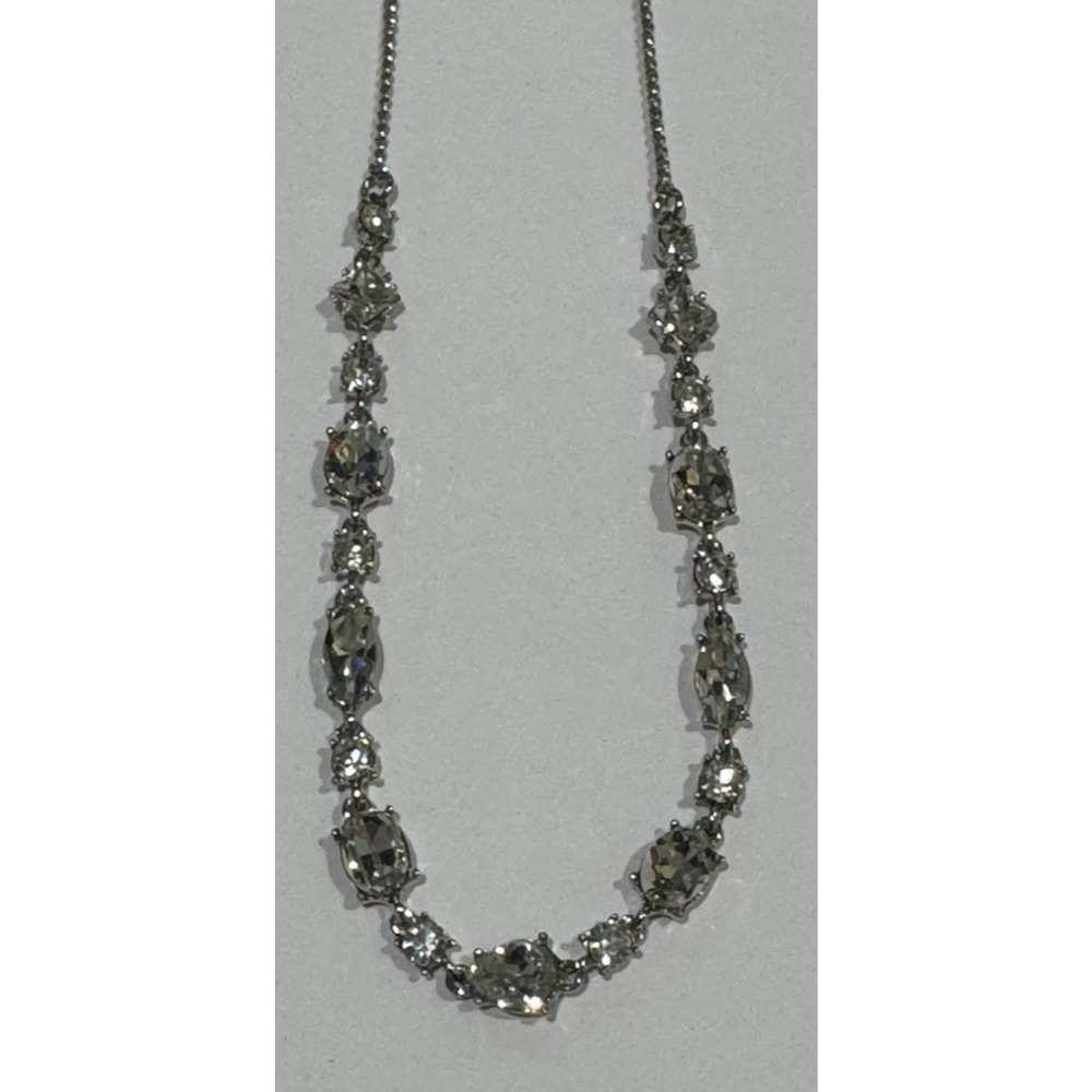 Givenchy Sparkling Rhinestone Silver tone 20" Necklace